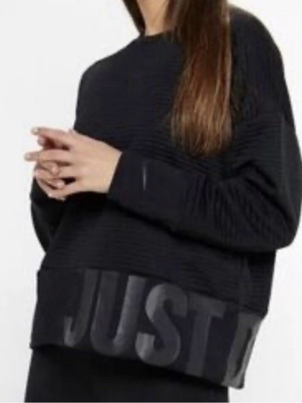 Nike Black Ribbed Crewneck Sweater